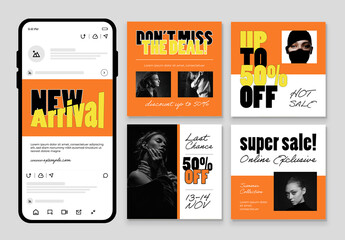 Bold Fashion Sale Social Media Templates