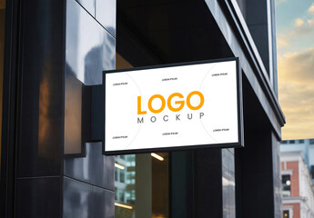 Outdoor Store or Restaurant Logo Sign Mockup