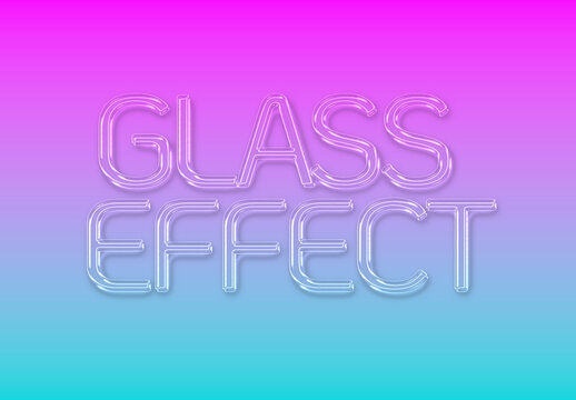 Neon Glass Text Effect on Gradient Background