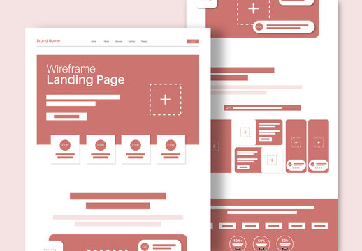Minimal Landing Page Wireframe Design Template