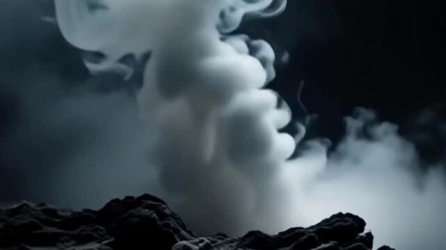 smoke arising on scary background.