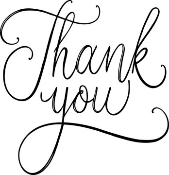 Thank you hand writen calligraphy.Thanks card. Vector illustration eps 10