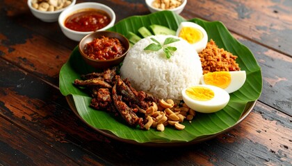 Malaysian Nasi Lemak Breakfast