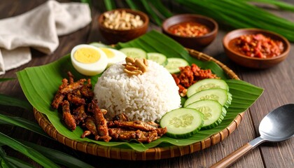 Malaysian Nasi Lemak Breakfast