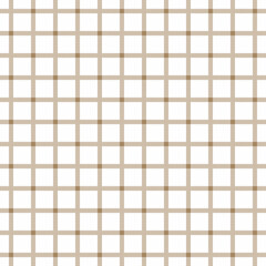 Seamless gingham pattern brown on white
