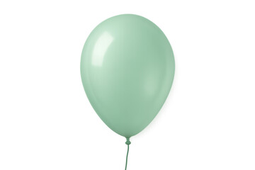 Realistic light green balloon floating with string against a transparent background, perfect for party invitations or celebratory designs