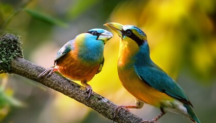 Obraz premium two birds on a branch