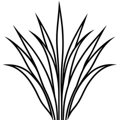 Elegant Grass Blades Line Art
