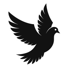 Fototapeta premium Dove in Flight Silhouette Symbol of Peace, Love, and Spiritual Guidance