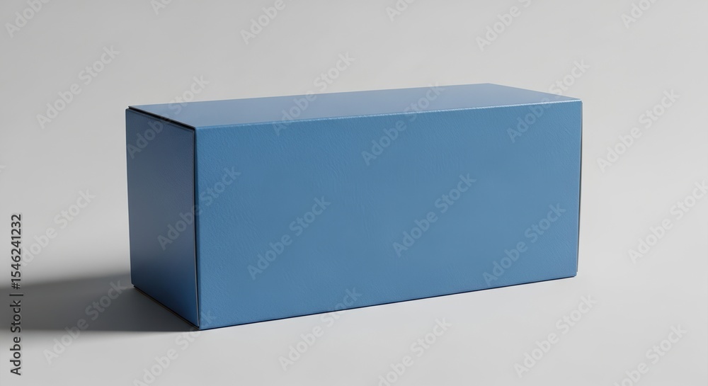 Poster a solid blue box set against a minimalist background showcasing simple yet elegant design concepts