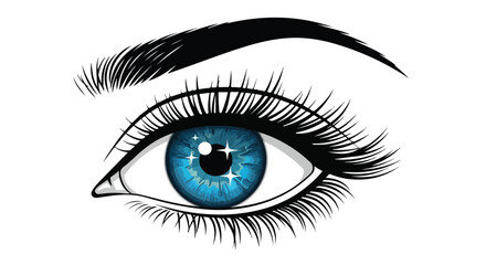 A blue eye vector icon 