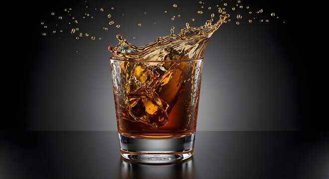 Whiskey, Whisky, Bourbon, Whiskey Splash in Rocks Glass