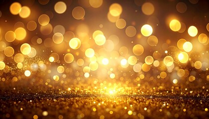 Golden Abstract Bokeh Background with Smooth Gradient and Soft Circles