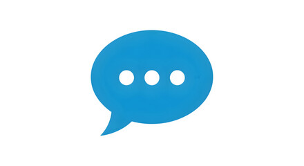 Fototapeta premium Blue speech bubble with ellipsis isolated on transparent background