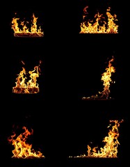 Fire Flames Burning Hot with Isolated PNG Images.