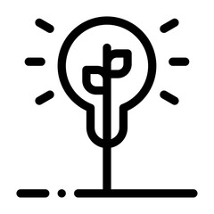 icono de bombilla con planta. Ideas ecológicas, energía verde e innovación sostenible. Planta brotando de una bombilla iluminada. Ilustración vectorial