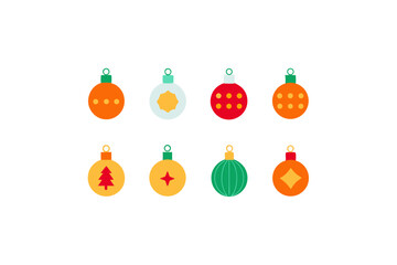 different christmas ornament icon sets 