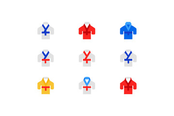 different judo gi icon sets on white background.svg