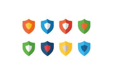different shield icon sets on white background .svg