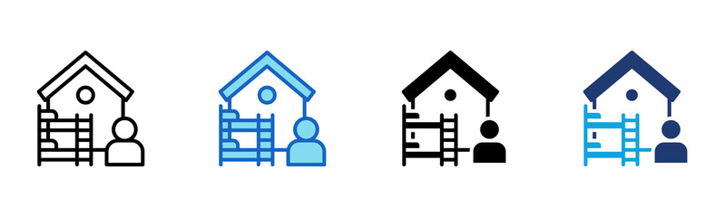 Hostel icon Multi Style Vector Illustration 