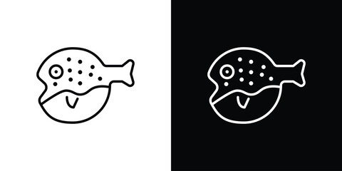 Blowfish icon in black. flat graphic vector icon © Vince