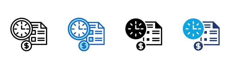 Time Management icon Multi Style Vector Illustration 