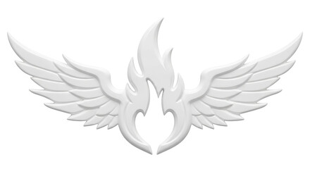 Isolated Winged Flame Design