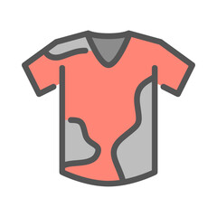 cloth waste filled outline icon. fashion waste color line illustration.