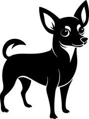 silhouette of a Chihuahua black silhouette vector icon  