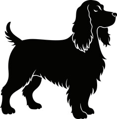 Cocker Spaniel  black silhouette vector icon 