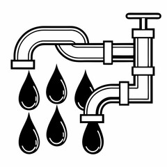 "Water Infrastructure Icons Set – Thin Line Style for Engineering, Utilities, and Environmental Projects"