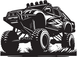 offroad racing truck silhouette vector illustration