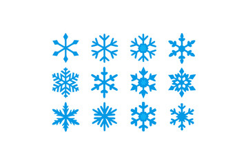 different-snowflake-icon-sets-on-white
