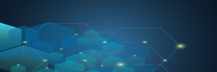 Abstract Technology Background with Hexagons and Connections