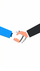Robot Handshake AI with Business Partnership, and Future Tech.