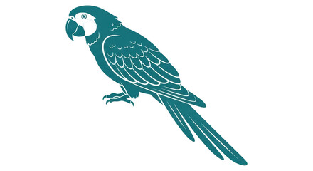 Isolated Blue Macaw Silhouette