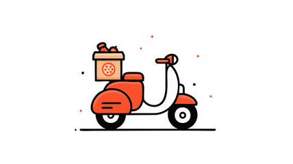 delivery icon represented through delivery scooter