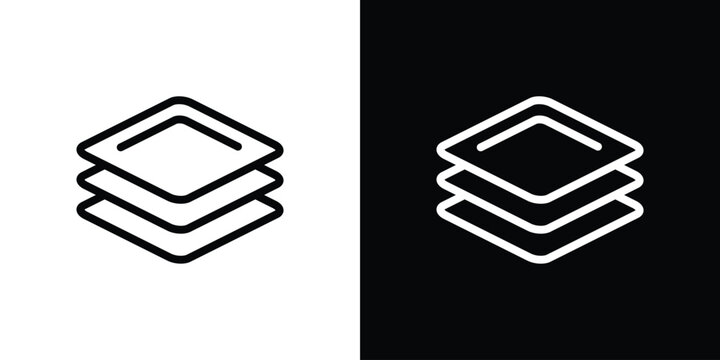 3 Layers icon in black. flat graphic vector icon