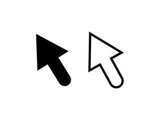 mouse click cursor arrow icon set filled and outline shape 