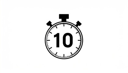 Stopwatch Icon 10 Seconds Timer Deadline.