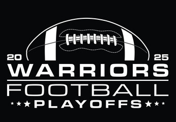 Warriors Football Playoffs Design is a modern graphic design for your Warriors football team playoff game. This great for shirts and other products, promotions or advertising.