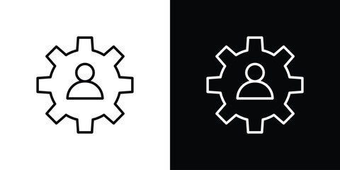Account settings icon in black. flat graphic vector icon
