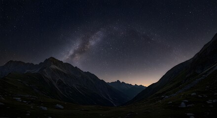 Milky way, Galaxy, Stars, Milky Way Over Majestic Mountains at Night
