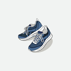 Stylish Pair of Blue Running Shoes
