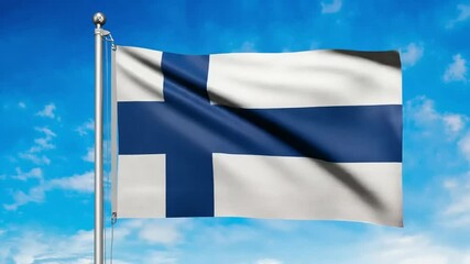 Finnish Flag Symbol of Nordic Heritage and Independence - Powered by Adobe