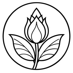 Fresh Bloom Line Art Vector