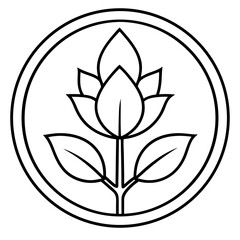 Fresh Bloom Line Art Vector