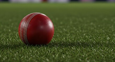 Cricket, Ball, Red, Cricket Ball on Grass