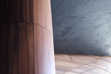 Detail of a columned and arched space in the Budapest Palace of Arts.