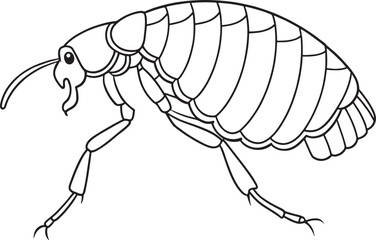 Flea insect activity for kids to color